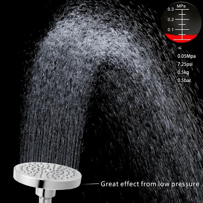 Nuodan High Pressure Shower Head - 4.7“ Powerful Bathroom Pressure Boosting Rain Showerhead - Perfect Universal Replacement for Rainfall Shower Heads (2 Pack, Chrome) - Image 2